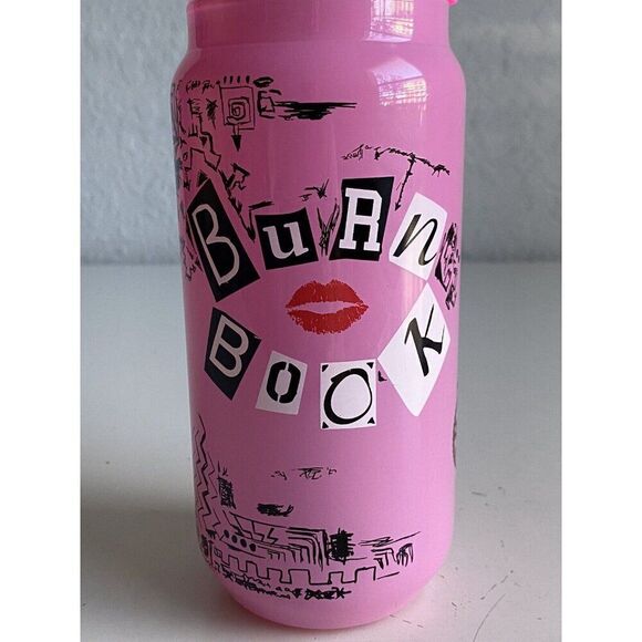 Mean Girls Burn Book Glass Tumbler Pink Drink Christmas With Glass Straw NEW - Picture 2 of 13